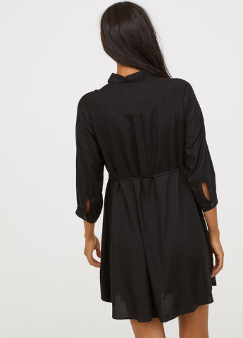 Черное кэжуал платье для беременных рубашка H&M однотонное