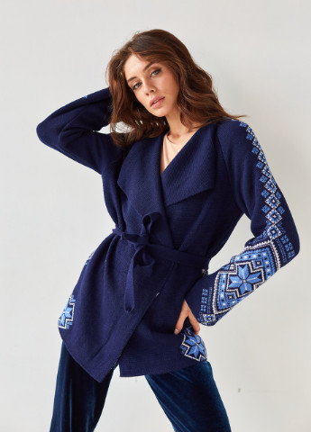 Кардиган Христина синій з волошковим + білим MEREZHKA (254774420)