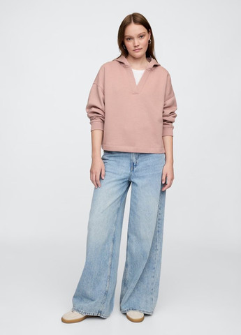 Рожевий худі Gap однотонний без декору (360802378)