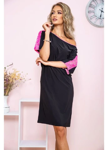 Темно-розовое праздничный платье 179r150 Ager с рисунком