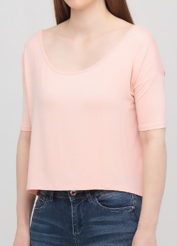 Светло-розовая летняя футболка Only