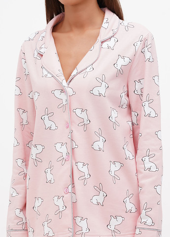 Розовая всесезон пижама (рубашка, брюки, маска) Lucci