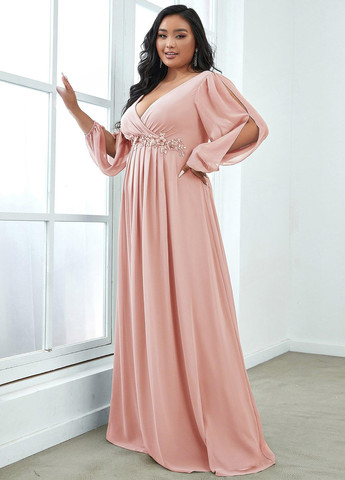 Рожева вечірня сукня кльош SHEIN однотонна