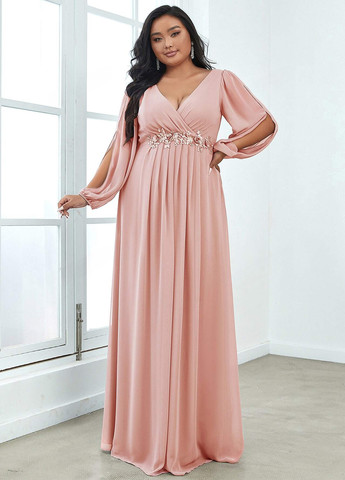 Рожева вечірня сукня кльош SHEIN однотонна