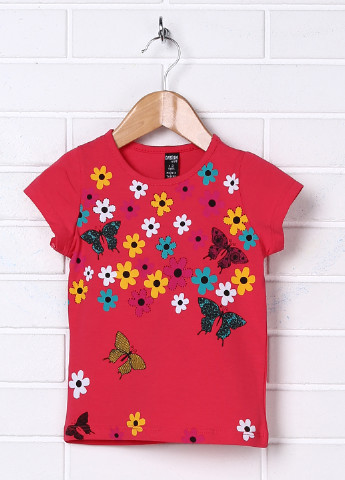 Фуксиновая летняя футболка с коротким рукавом Dasilva Kids