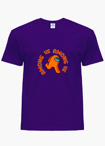 Фіолетова демісезонна футболка дитяча амонг ас помаранчевий (among us orange) (9224-2408) MobiPrint