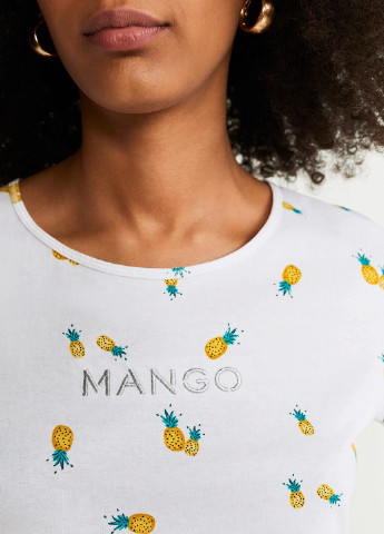 Комбинированная летняя футболка Mango