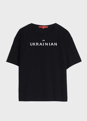 Черная летняя футболка женская оверсайз i'm ukrainian black KASTA design