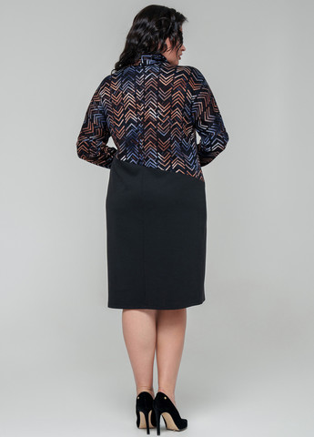 Черное кэжуал платье A'll Posa с геометрическим узором