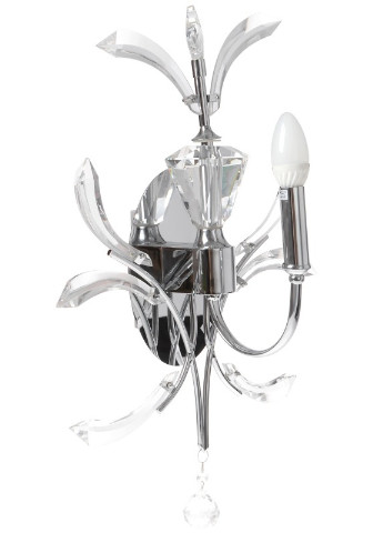 Бра настенное накладное хрустальное свеча классическое BCL-416W/1 E14 CHR Brille (253894519)