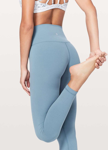 Голубые демисезонные леггинсы Lululemon Athletica