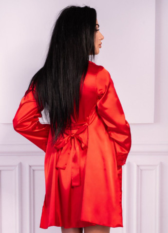 Червоний демісезонний комплект білизни (пеньюар, сорочка, стрінги) Livia Corsetti