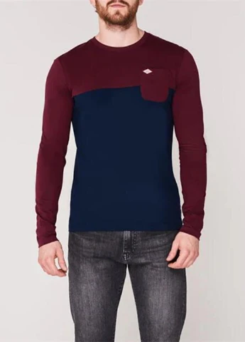 Бордовый демисезонный кэжуал лонгслив Lee Cooper однотонный