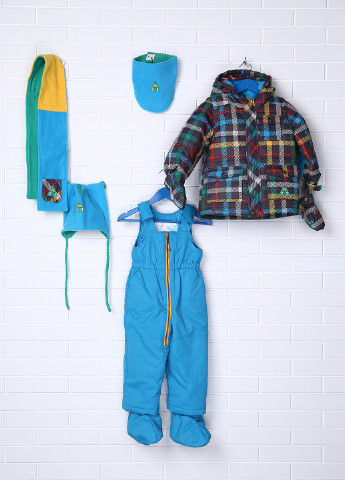 Блакитний зимній комплект (куртка, комбінезон, шарф, шапка, 2 шт., рукавиці) Deux par Deux