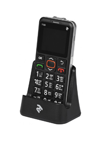 Мобільний телефон (708744071125) 2E 2E T180 SingleSim Black чорний