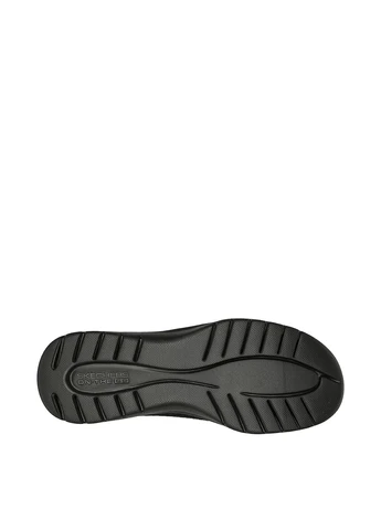 Черные слипоны Skechers с логотипом однотонные