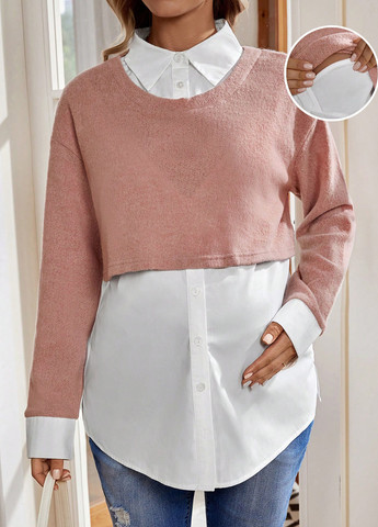 Белая блуза для беременных и кормящих SHEIN