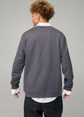 Темно-серый свитшот мужской oversize /no flis/ YAPPI (252258432)