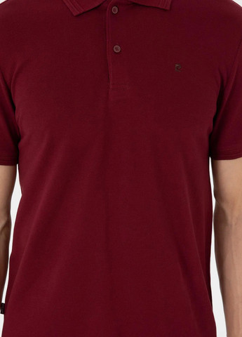 Бордовая футболка-поло для мужчин Pierre Cardin однотонная
