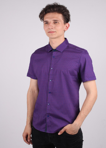 Фиолетовая кэжуал рубашка однотонная New Way