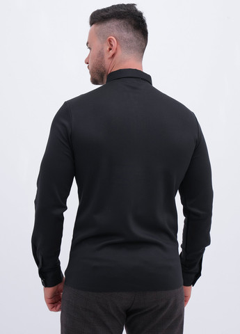 Черная классическая, кэжуал рубашка однотонная Trend Collection