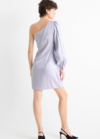 Сиреневое праздничный, коктейльное платье на одно плечо C&A однотонное