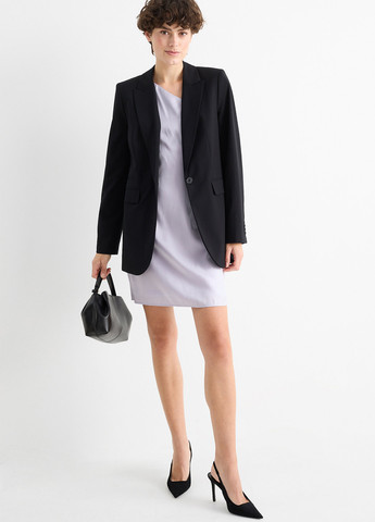 Сиреневое праздничный, коктейльное платье на одно плечо C&A однотонное