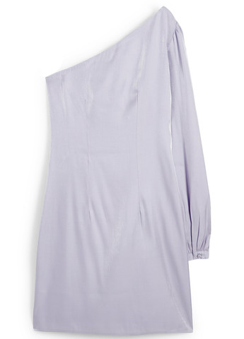 Сиреневое праздничный, коктейльное платье на одно плечо C&A однотонное