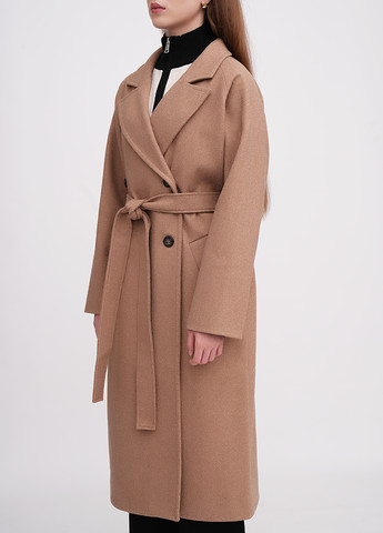 Бежевое демисезонное Пальто двубортное EQUILIBRI