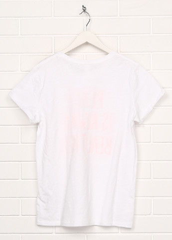 Белая летняя футболка с коротким рукавом H&M