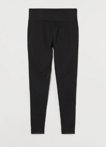 Черные демисезонные спортивные леггинсы H&M
