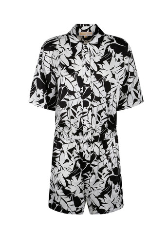 Комбінезон Michael Kors комбінезон-шорти абстрактний чорно-білий кежуал атлас, поліестер