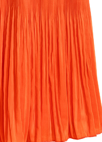 Оранжевая кэжуал однотонная юбка H&M плиссе