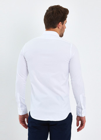 Белая кэжуал рубашка однотонная Trend Collection