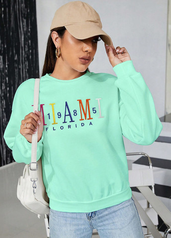 М'ятний світшот SHEIN напис вишивка (330749724)