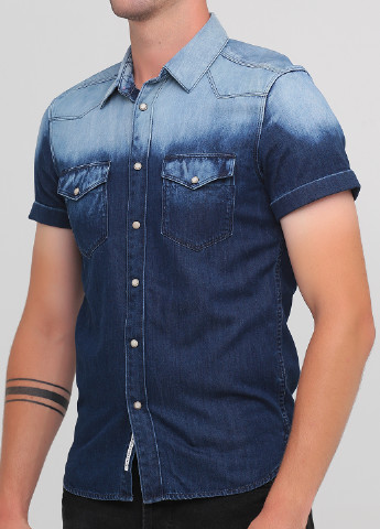 Темно-синяя джинсовая рубашка с градиентным узором Jack & Jones