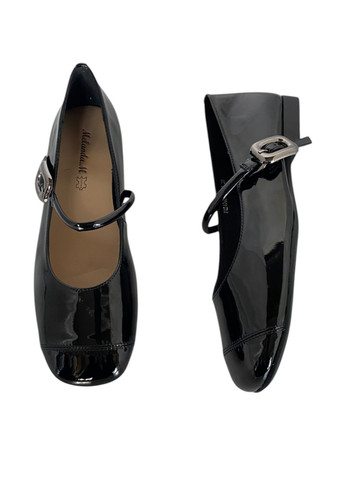 Женские балетки Melanda.M | чёрные однотонные без декора натуральная кожа (332312464)