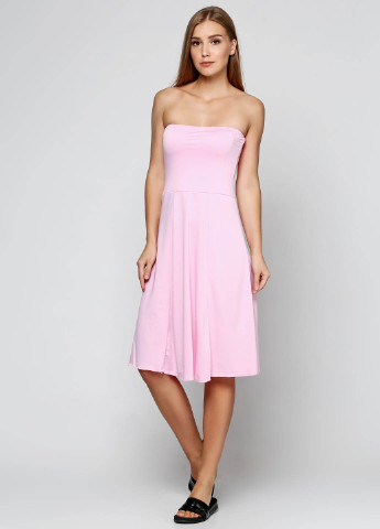 Розовое кэжуал платье No Brand однотонное