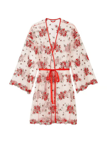 Красный демисезонный комплект (халат, комбинация, трусики) Victoria's Secret