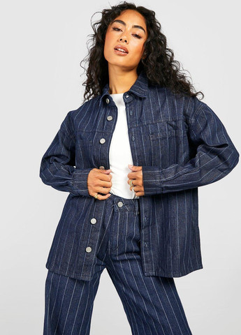 Морской волны кэжуал рубашка в полоску Boohoo