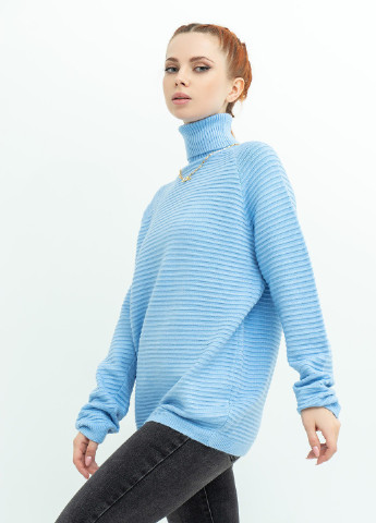 Голубой зимний свитер женский ISSA PLUS WN20-369