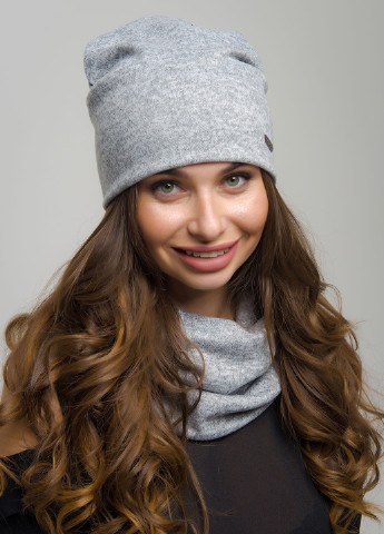 Серый зимний комплект (шапка, шарф-снуд) Lucky Fashion