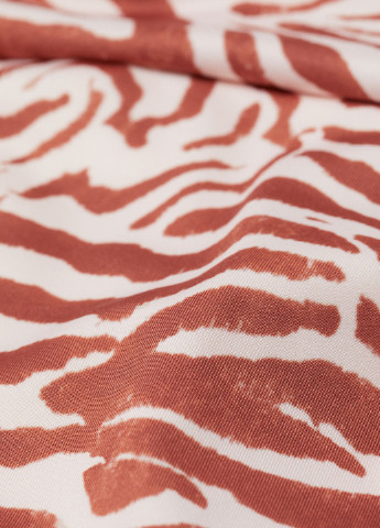 Розово-коричневые купальные трусики-плавки с животным (анималистичным) принтом H&M