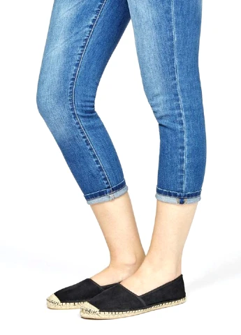 Чёрные эспадрильи JustFab однотонный без декора (22189459)