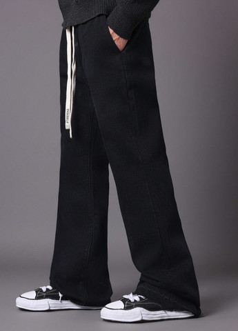 Черные демисезонные клеш джинсы SHEIN