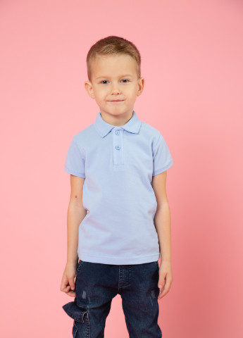 Голубой детская футболка-футболка поло детская TvoePolo однотонная
