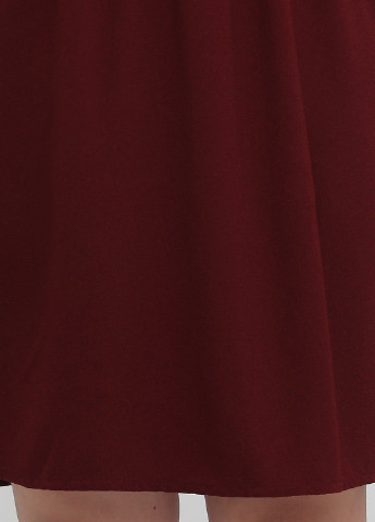 Бордовое коктейльное платье клеш Naf Naf однотонное