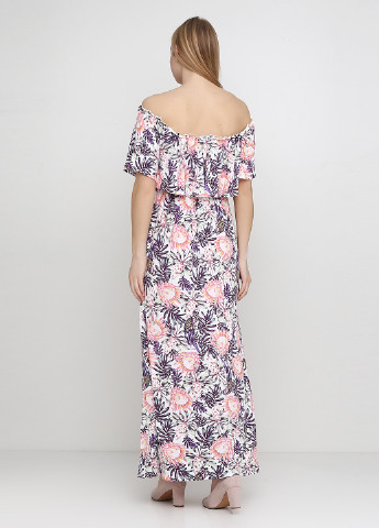 Белое кэжуал платье макси H&M с цветочным принтом