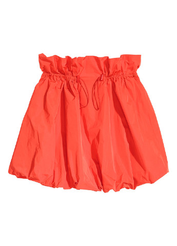 Светло-красная кэжуал однотонная юбка H&M баллон
