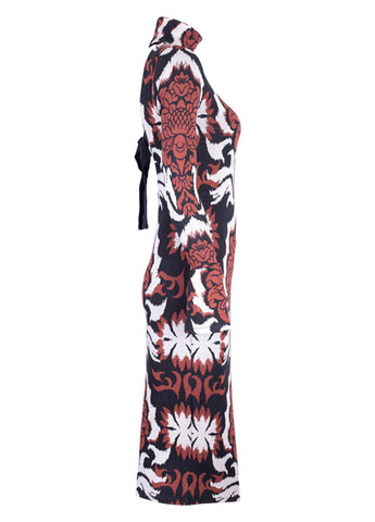Терракотовое кэжуал платье H&M с рисунком